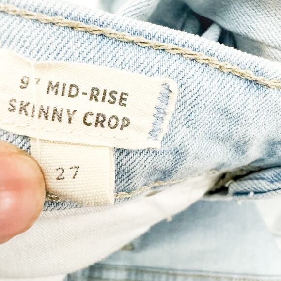 Madewell 9" Mid-Rise Skinny Crop Light Wash Denim Jeans Size 27 - Picture 6 of 8